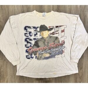 Vintage George Strait 2003 Road Less Traveled Tour Shirt Long Sleeve Large